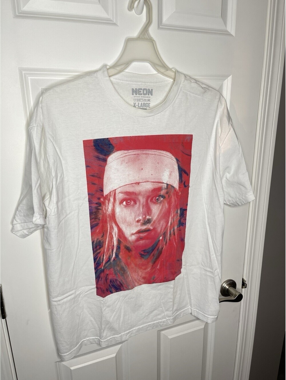 NEON Cuckoo Graphic Print White Crew Neck Short Sleeve T-Shirt Men's XL